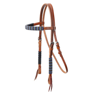 Showman Royal Beaded Browband Style Headstall 221